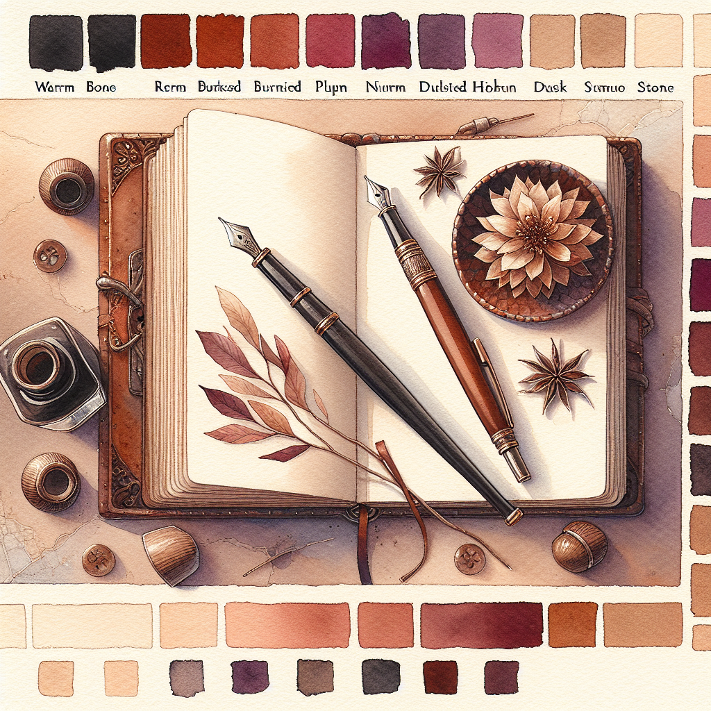 Watercolour illustration in warm bone, burnished brick, dusk plum, and warm stone tones for the Before you propose: questions worth asking before the answer matters pack.